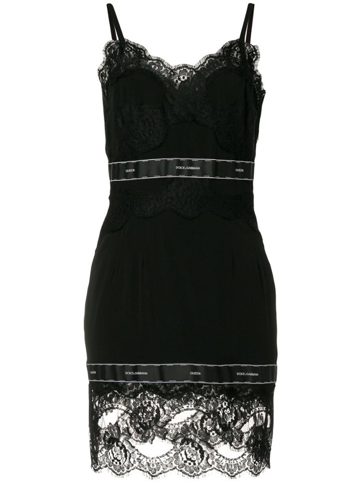Dolce & Gabbana Lace Slip Dress - Black