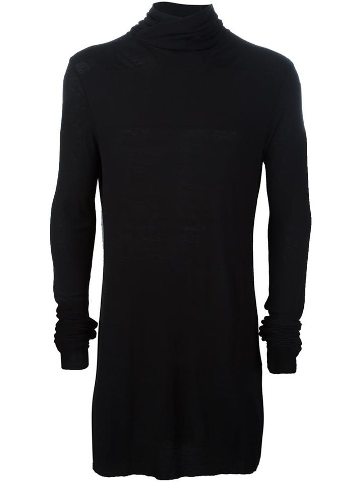 Julius Lightweight Roll Neck Sweater, Men's, Size: 2, Black, Rayon/wool