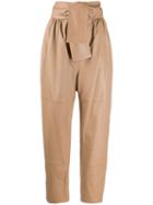 Zimmermann Tapered Leather Trousers - Neutrals