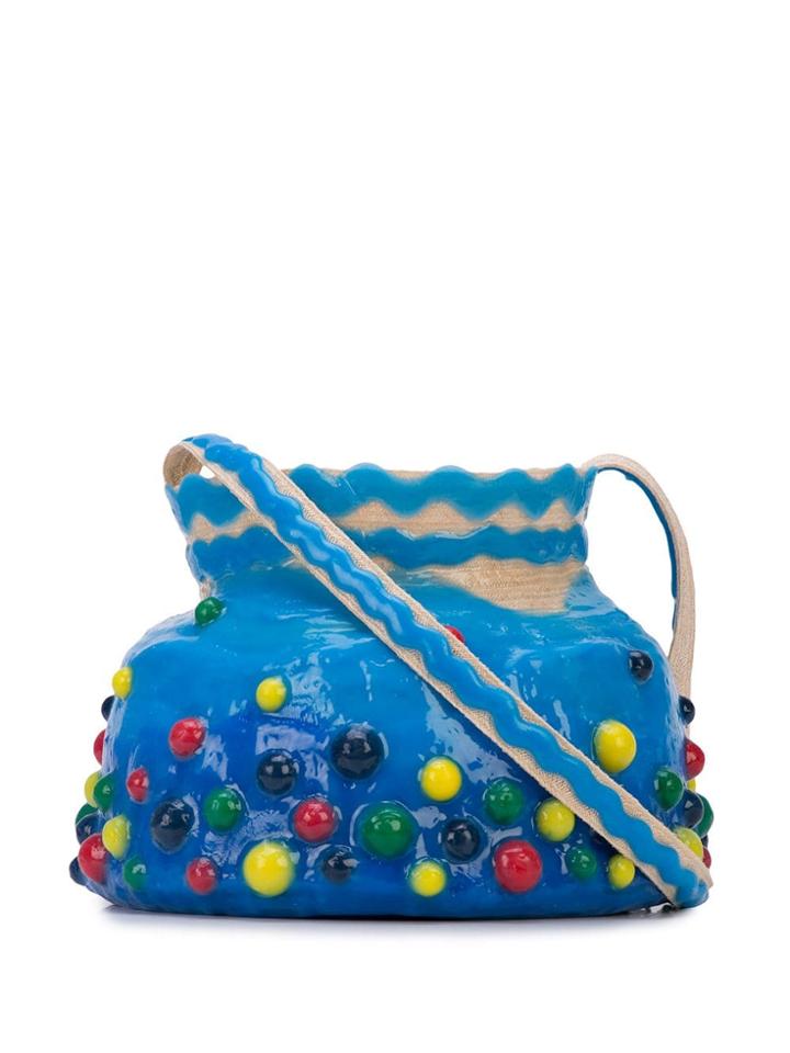 Rosie Assoulin Structured Bucket Bag - Blue