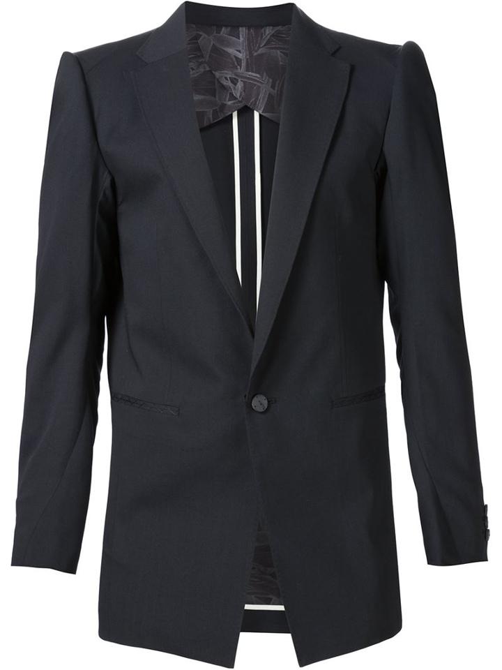 Devoa Button Blazer, Men's, Size: 5, Black, Polyester/cupro/wool