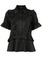 Olympiah Ruffle Trims Shirt - Black