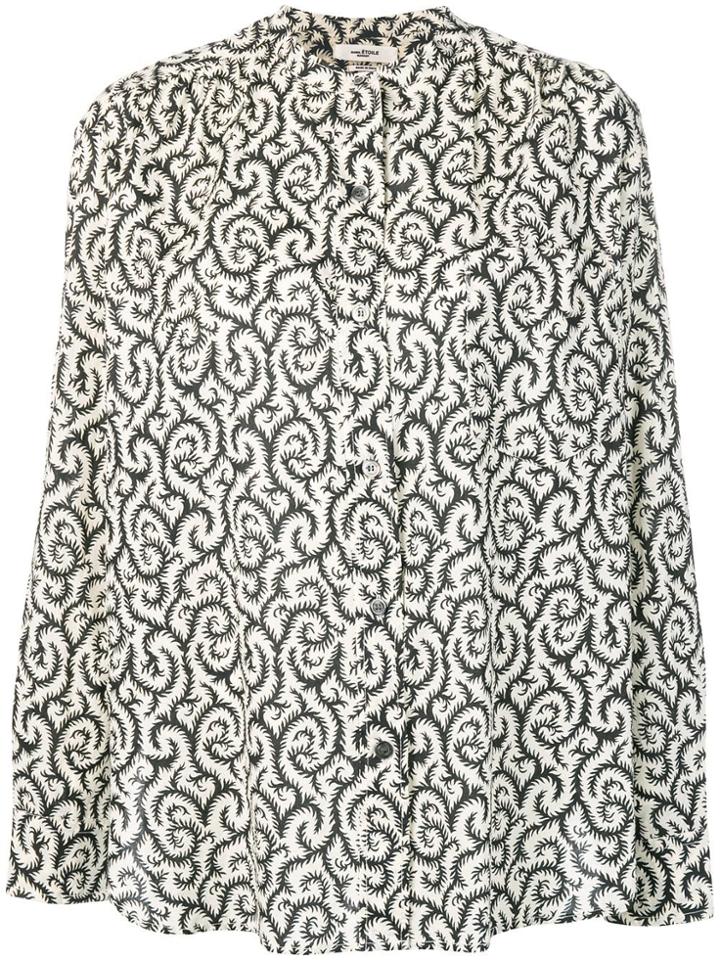 Isabel Marant Étoile Swirl Print Mandarin Collar Shirt - White