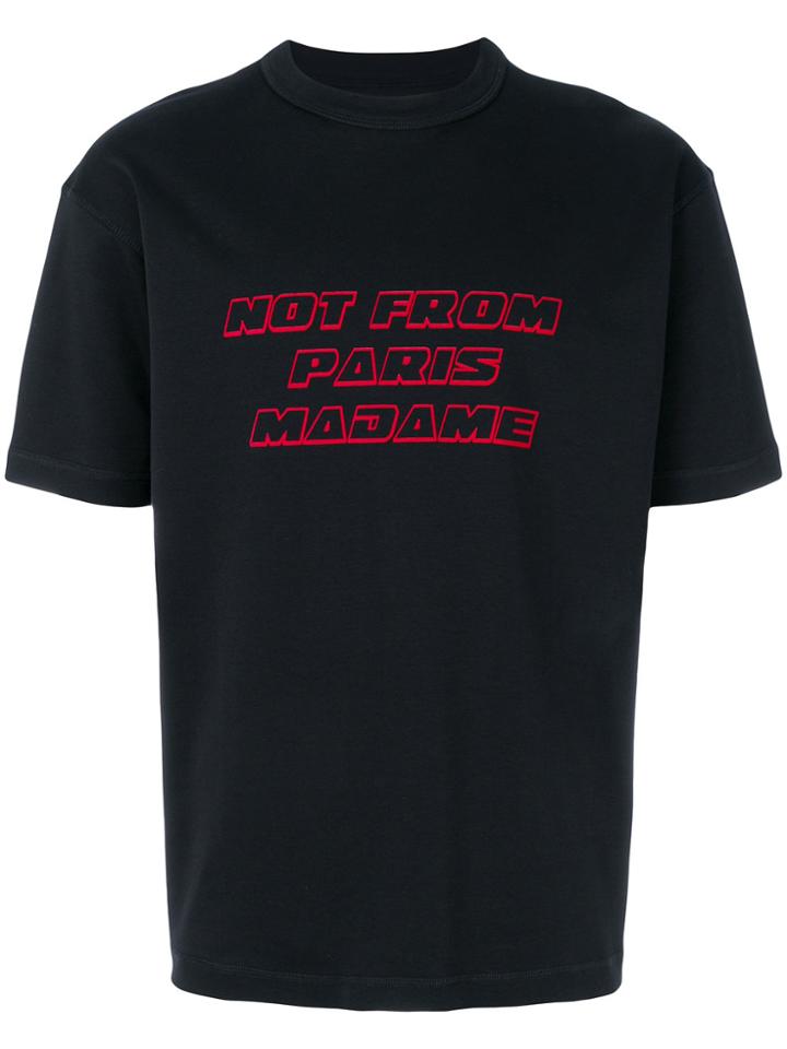 Drôle De Monsieur Slogan T-shirt - Black