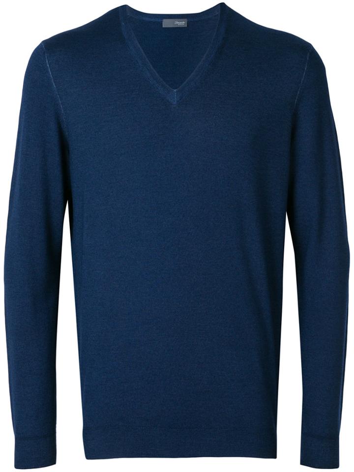 Drumohr V-neck Pullover - Blue