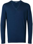 Drumohr V-neck Pullover - Blue
