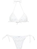 Amir Slama Patchwork Bikini Set - White
