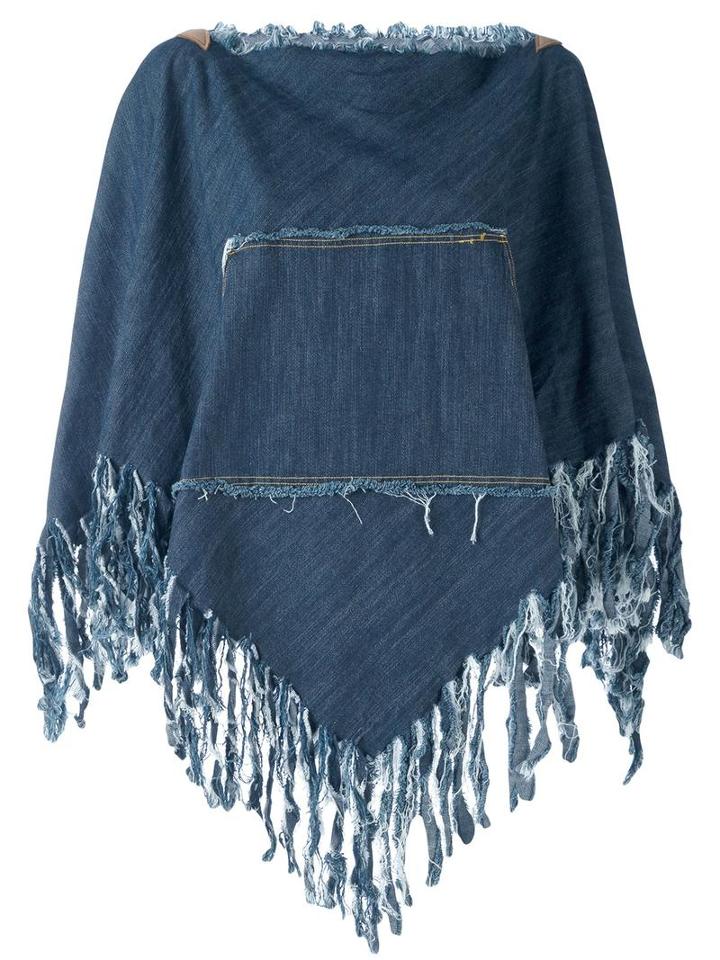 Ermanno Gallamini Frayed Fringed Blouse, Women's, Cotton