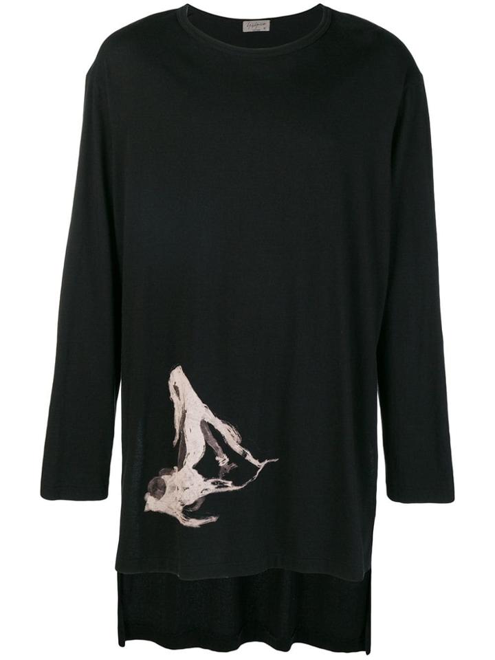 Yohji Yamamoto Oversized Printed Top - Black