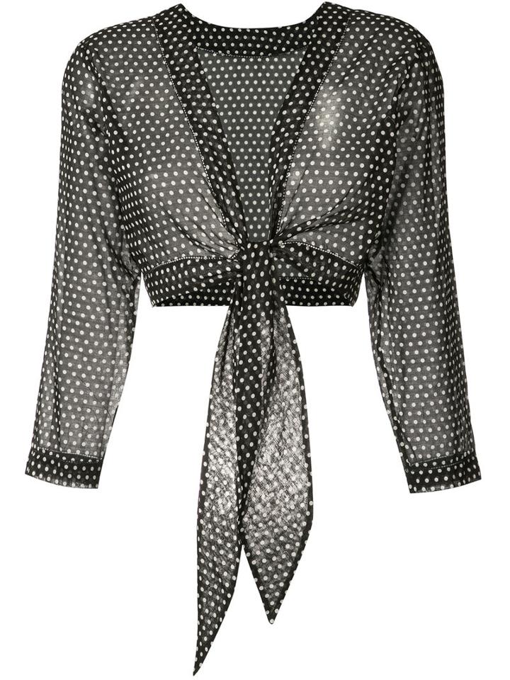 Lisa Marie Fernandez - Cropped Tie-up Shirt - Women - Cotton - 3, Black, Cotton