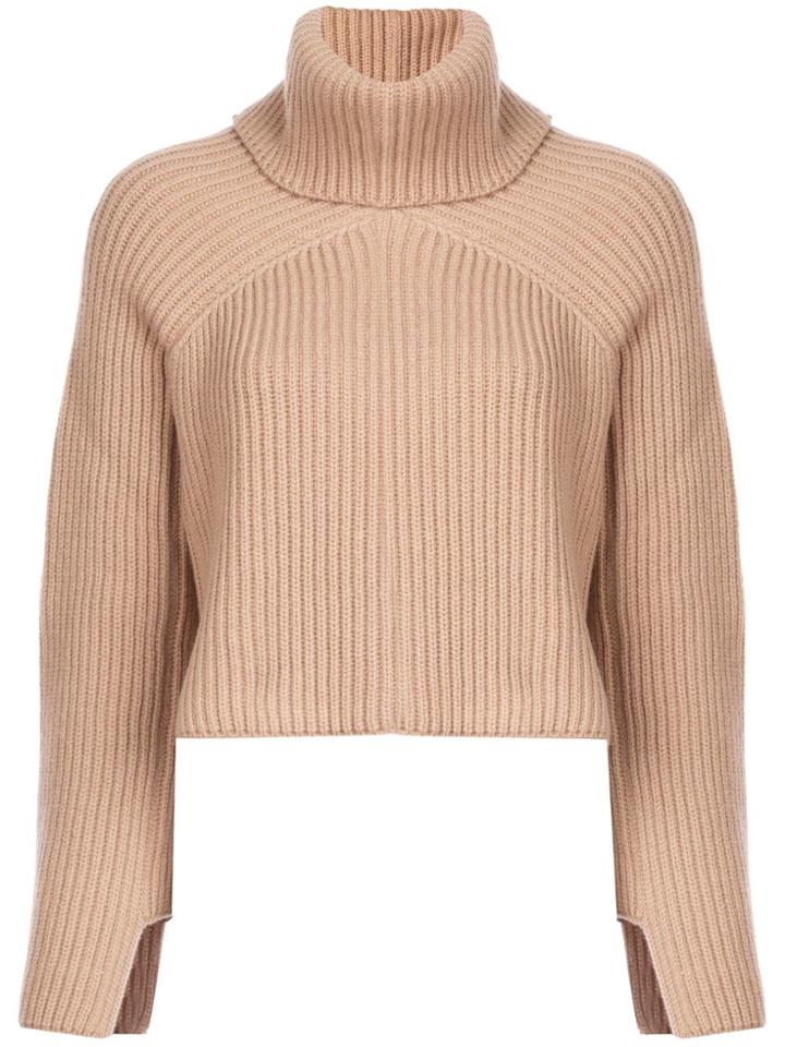 Rosetta Getty Turtle-neck Ribbed Sweater - Brown