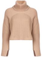 Rosetta Getty Turtle-neck Ribbed Sweater - Brown