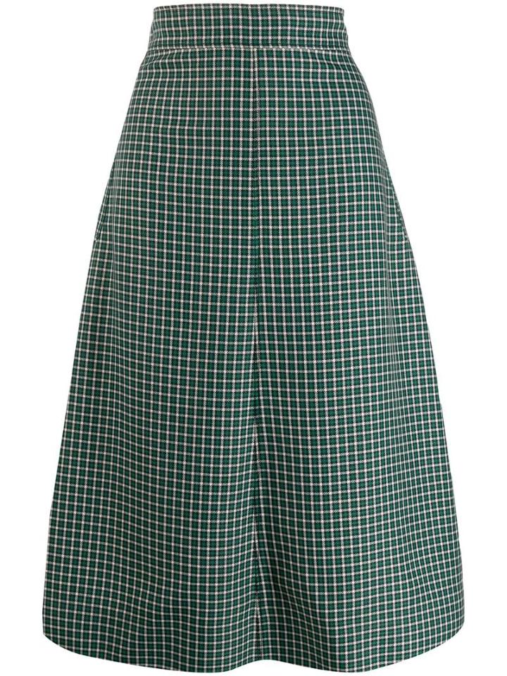 Cédric Charlier Plaid Print Skirt - Green