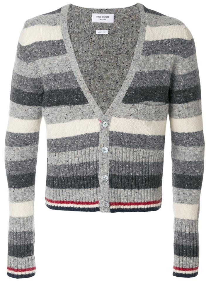 Thom Browne Striped Cardigan - Grey