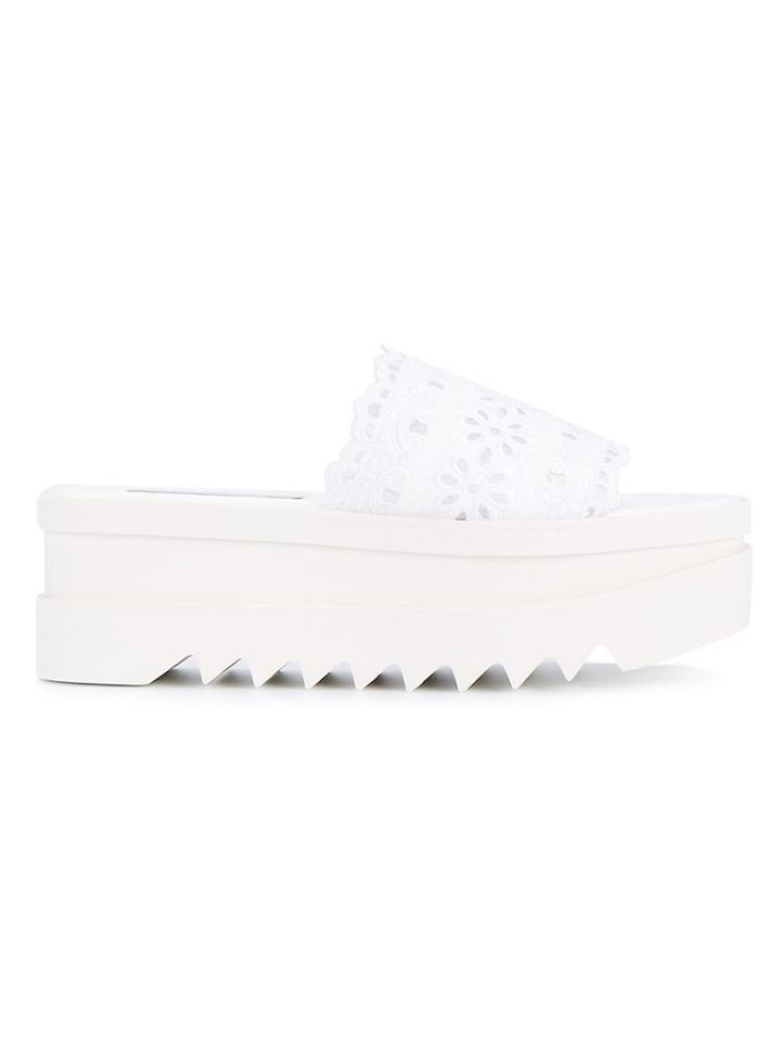 Stella Mccartney Slip-on Platform Sandals, Women's, Size: 40, White, Polyester/polyurethane