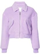 Tibi Faux Shearling Gus Cropped Jacket - Pink & Purple