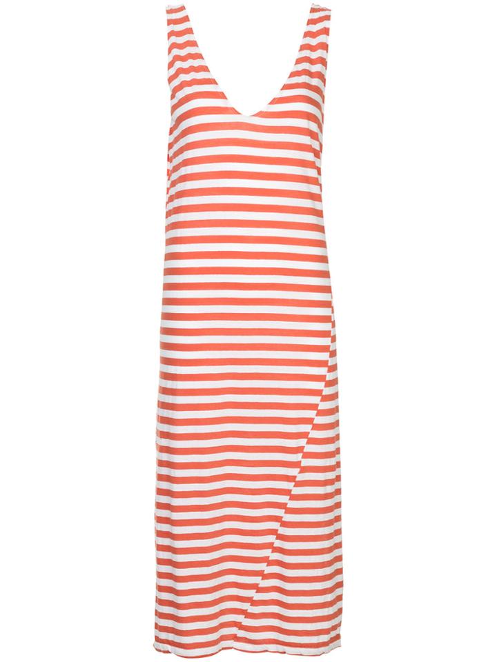 Bassike Striped V-neck Dress - Red
