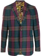 Etro Checked Single-breasted Blazer - Purple