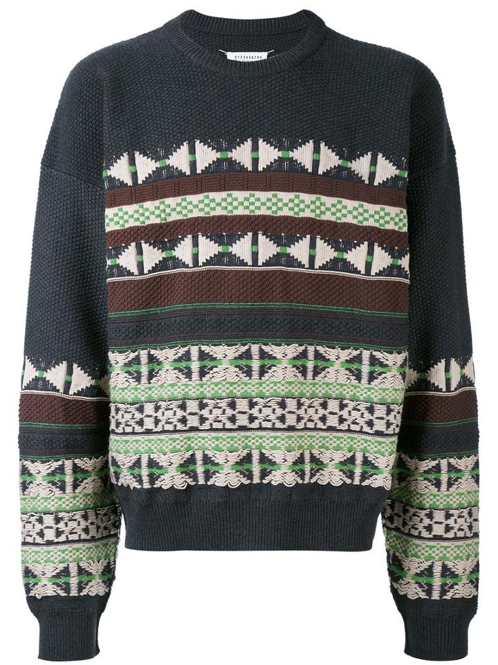 Maison Margiela - Patterned Sweater - Men - Cotton/wool - M, Grey, Cotton/wool