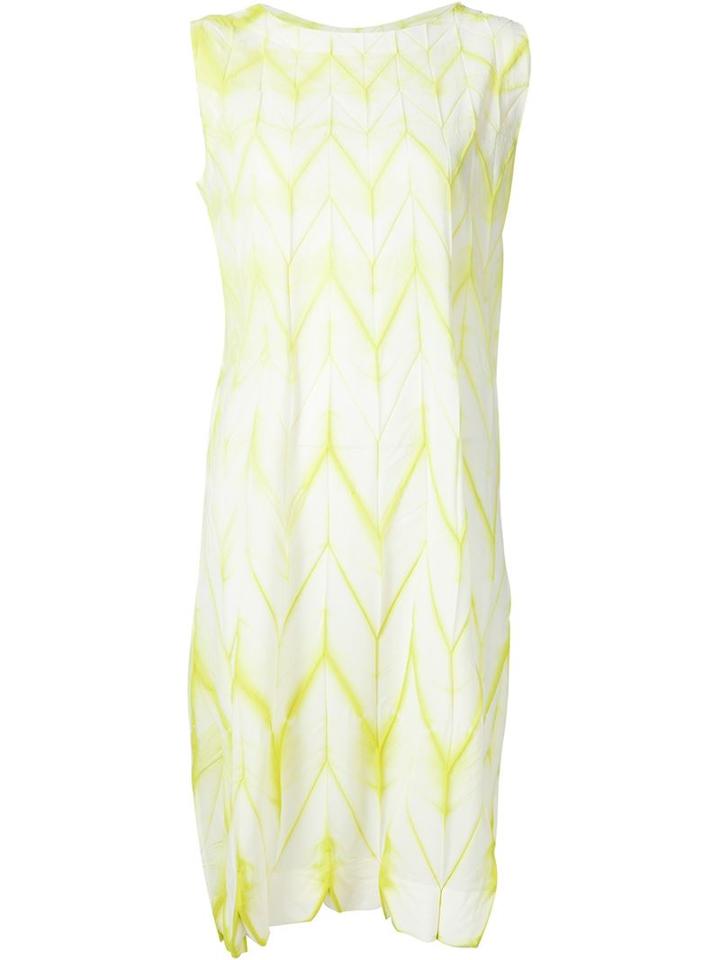 Issey Miyake Loose Dress With Yellow Dye Pattern