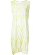 Issey Miyake Loose Dress With Yellow Dye Pattern