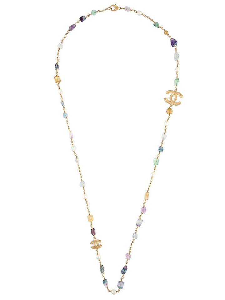 Chanel Vintage Byzantine Logo Necklace - Metallic