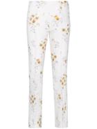 Giambattista Valli Cotton Blend Floral Trousers - White