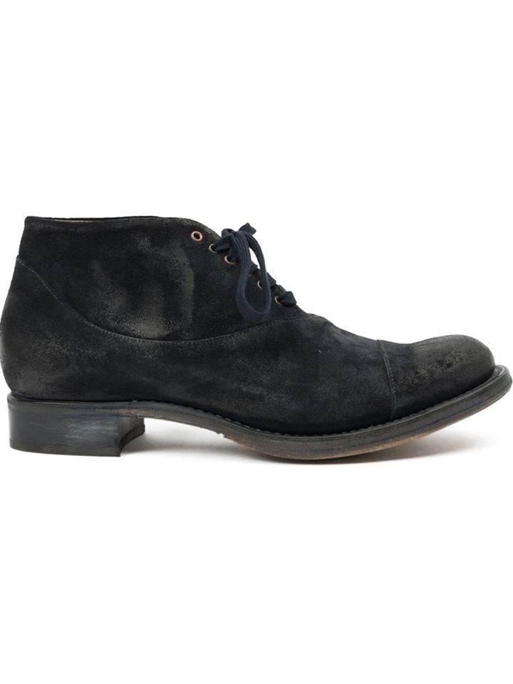Cherevichkiotvichki Lace-up Boots, Men's, Size: 43, Blue, Calf Suede