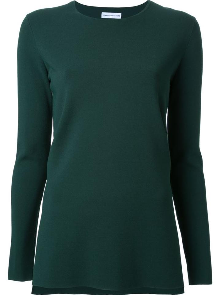 Scanlan Theodore Crew Neck Sweater, Women's, Size: M, Green, Viscose