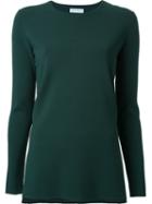 Scanlan Theodore Crew Neck Sweater, Women's, Size: M, Green, Viscose