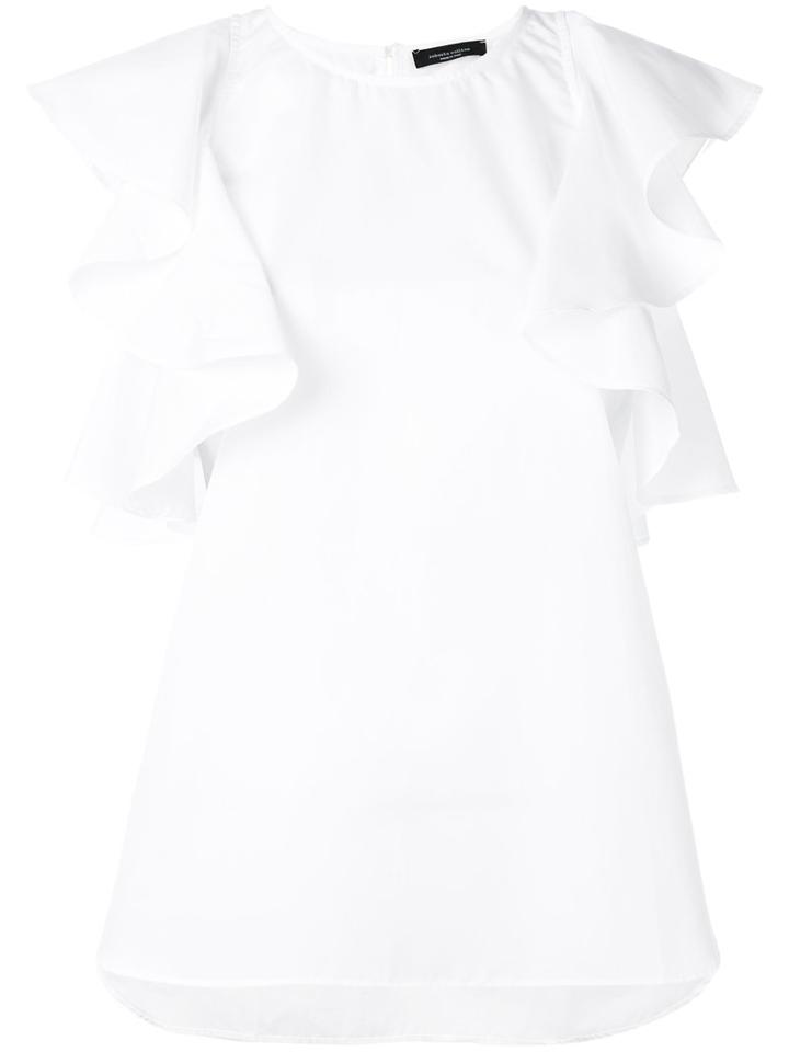 Roberto Collina - Ruffled Sleeves Blouse - Women - Cotton - S, Women's, White, Cotton