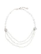 Armani Collezioni Layered Beaded Necklace - Metallic