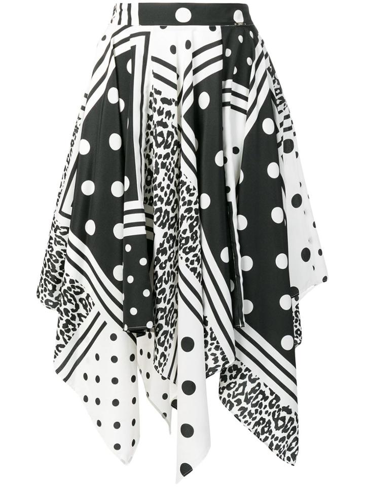 Liu Jo Printed Asymmetric Skirt - Black