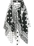 Liu Jo Printed Asymmetric Skirt - Black