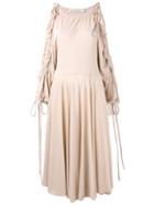 Philosophy Di Lorenzo Serafini Open Sleeve Midi Dress, Women's, Size: 40, Nude/neutrals, Viscose