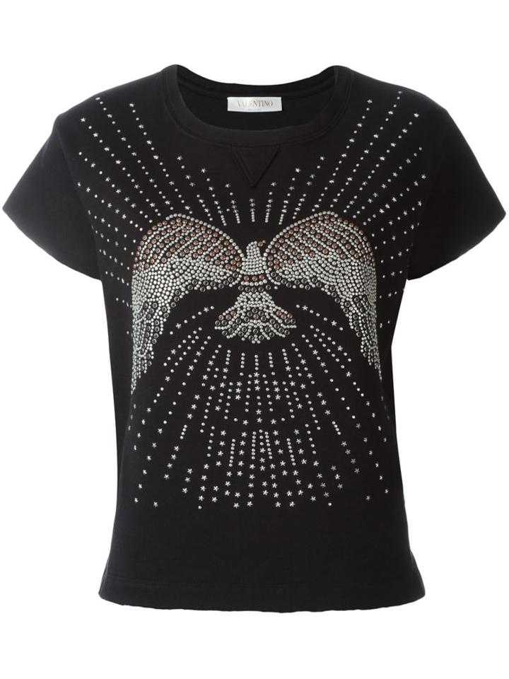 Valentino Stud Detail Jersey Top, Women's, Size: Small, Black, Cotton/polyamide