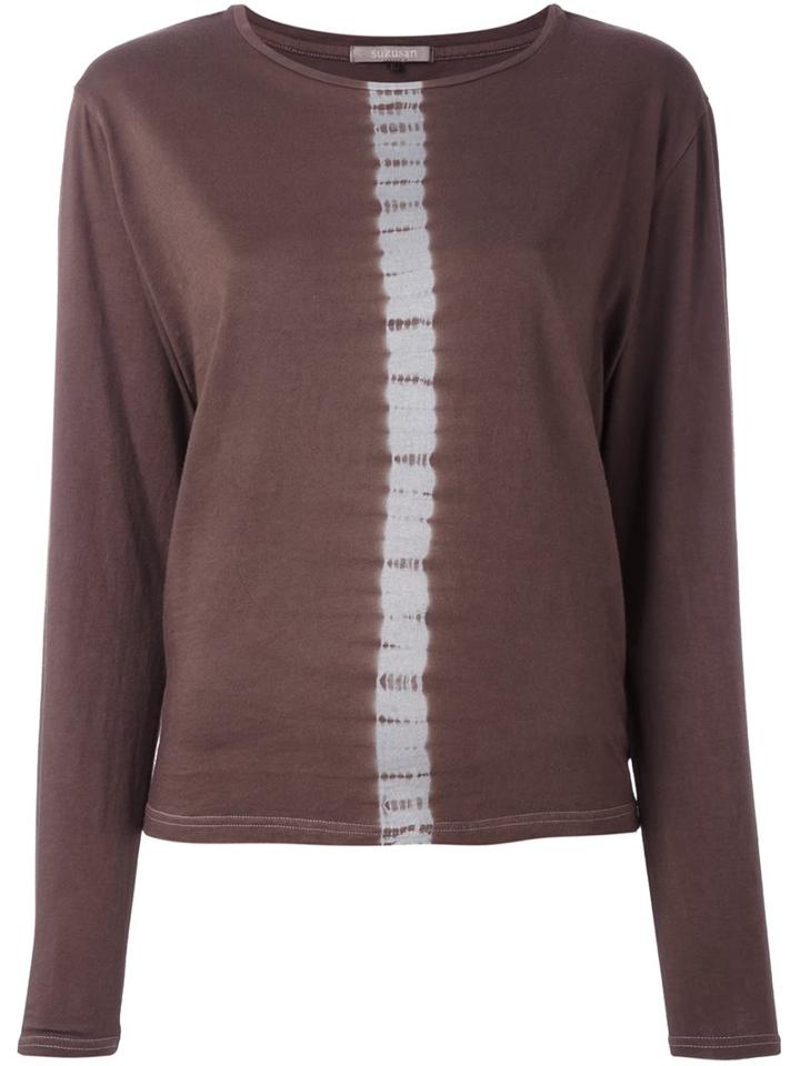 Suzusan Vertical Stripe Jumper, Women's, Size: Small, Brown, Cotton/cashmere
