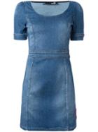 Love Moschino Denim Fitted Dress, Women's, Size: 40, Blue, Cotton/spandex/elastane/polyester