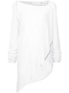 Isabel Benenato Asymmetric Fine Knit Sweater - White