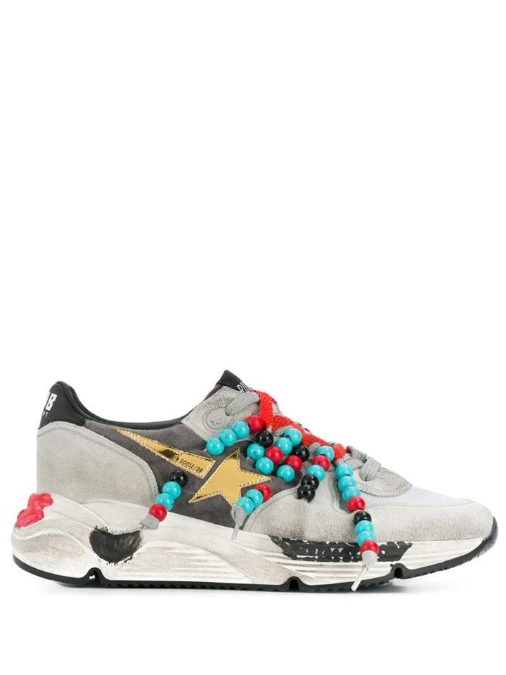 Golden Goose Running Bead Detail Sneakers - White