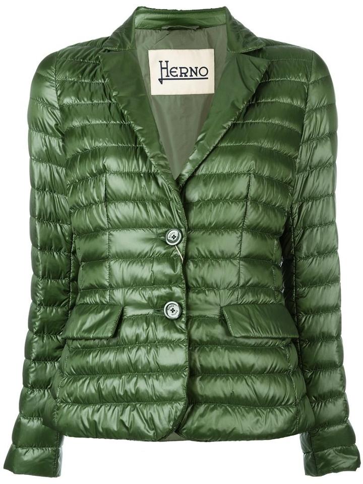 Herno Padded Jacket, Women's, Size: 46, Green, Feather Down/nylon/polyester
