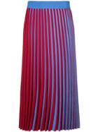 Derek Lam Pleated Stripe Skirt - Red