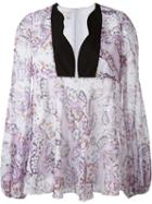 Giambattista Valli Floral Print Blouse, Women's, Size: 42, Pink/purple, Silk