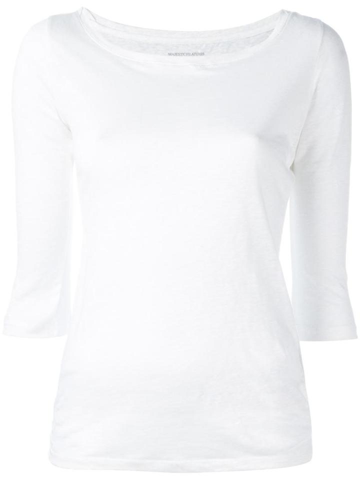 Majestic Filatures Three-quarters Sleeve T-shirt, Women's, Size: Ii, White, Linen/flax