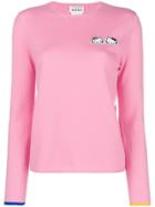 Chinti & Parker Cashmere Hello Kitty Patch Sweater - Pink & Purple