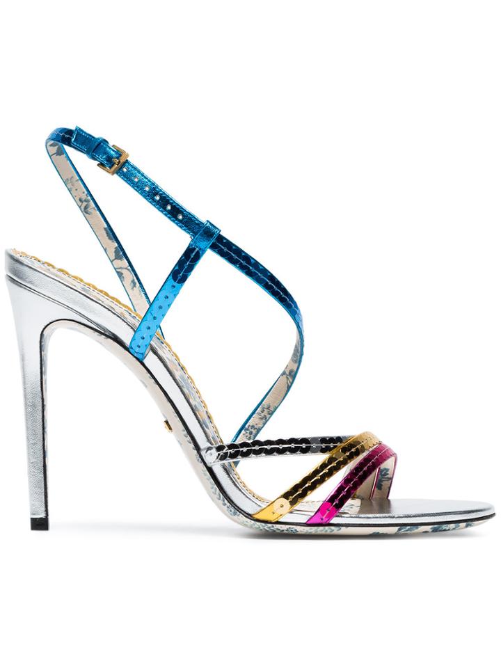 Gucci Haines 105 Sequin Strap Leather Sandals - Multicolour