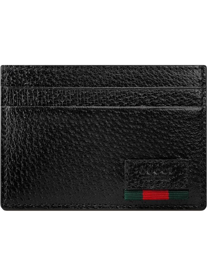 Gucci Leather Money Clip With Web - Black