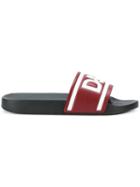 Dolce & Gabbana Logo Slide Sandals - Red