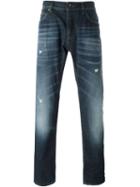 Dolce & Gabbana Rip Detail Jeans, Men's, Size: 46, Blue, Cotton