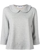 Comme Des Garçons Comme Des Garçons - Wide-collar Sweatshirt - Women - Cotton - L, Grey, Cotton